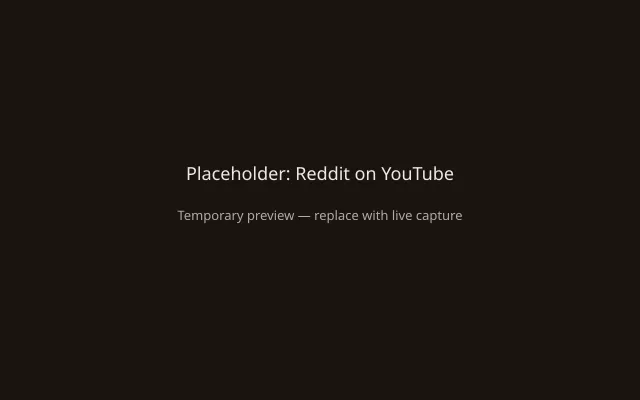YouTube watch page with Reddit comments alongside the video